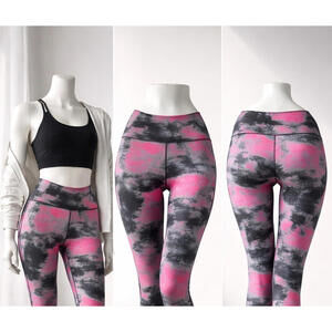 Y2K VTG YOGO Women’s Yoga Pants Size L Tie Dye Leggings Athleisure Stretch Activ